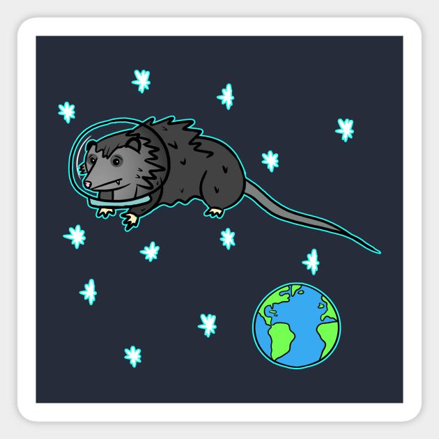 SPACE OPOSSUM Sticker by roxiqt